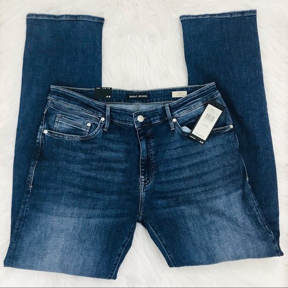 NWT!! Mens Mavi Organic Cotton Blend Move Zach Straight Leg Jean Rich Indigo - Picture 2 of 10